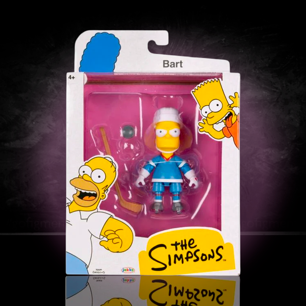 Jakks Pacific The Simpsons Bart Simpson 5-inch hockey action figure in original window box packaging