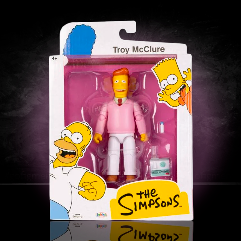5-inch Jakks Pacific Troy McClure Simpsons action figure in pink sweater in original branded packaging