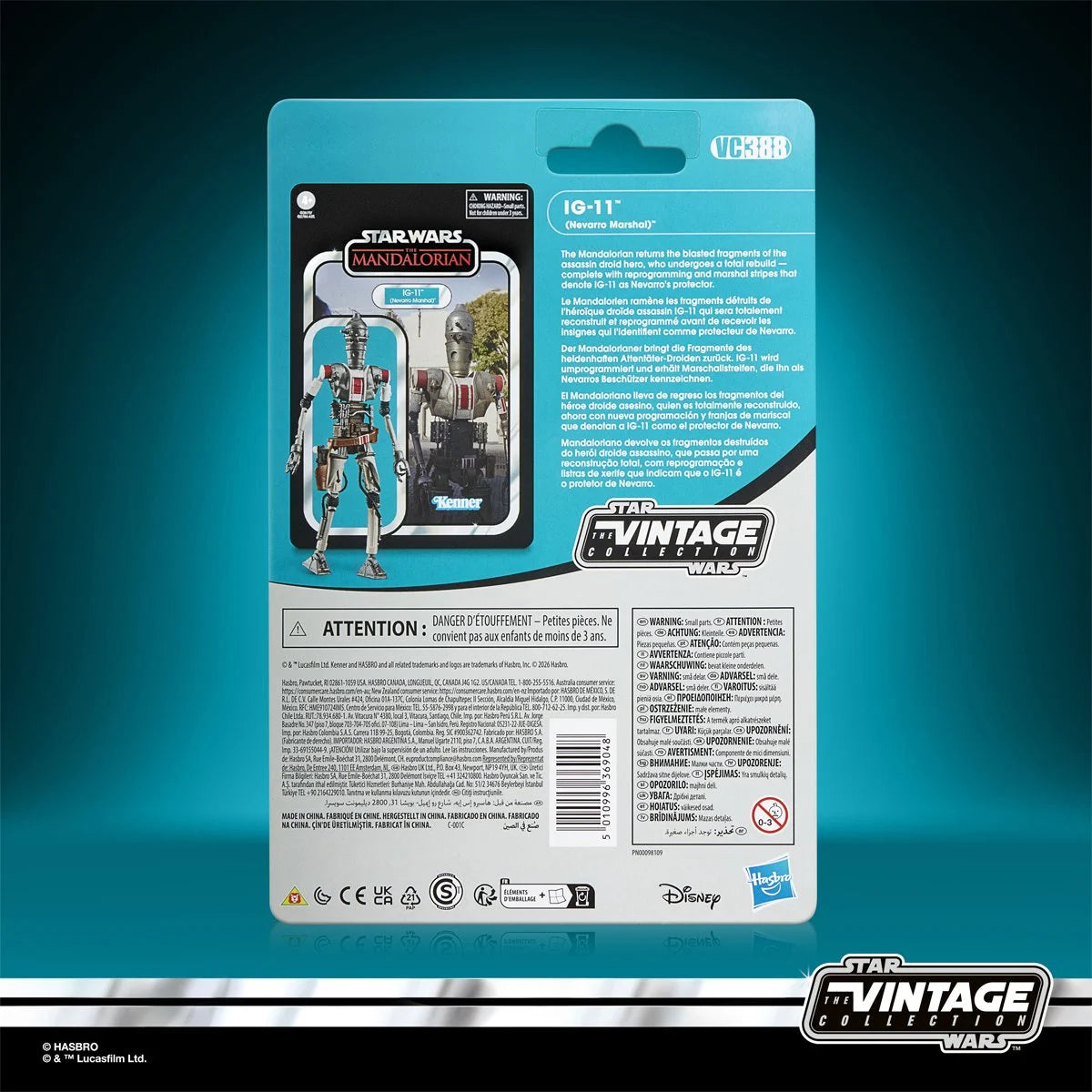 IG-11 Nevarro Marshal Star Wars The Vintage Collection Hasbro Action Figure new in box by Kenner showing package back design