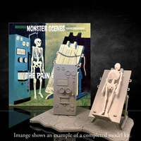 DENCOMM Monster Scenes The Pain Parlor Limited Edition Model Kit - 55th Anniversary by Monster Scenes with skeleton figure and equipment.