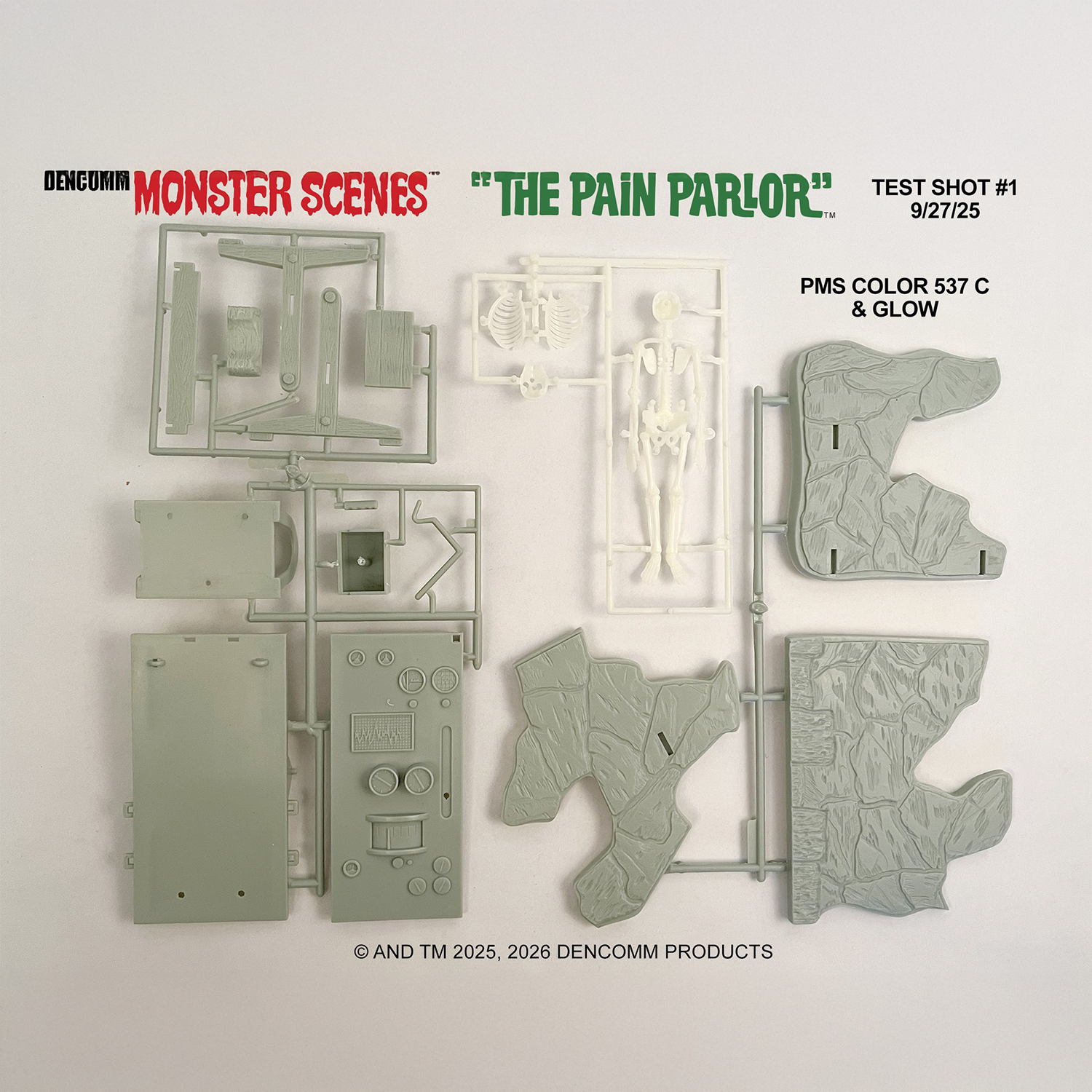 DENCOMM Monster Scenes The Pain Parlor Limited Edition Model Kit - 55th Anniversary unassembled parts by Monster Scenes