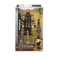 Tinieblas Jr Legends of Lucha Libre Premium 1:12 Scale 6" Action Figure by Boss Fight Studio Llc new in box with black and gold outfit and championship belt