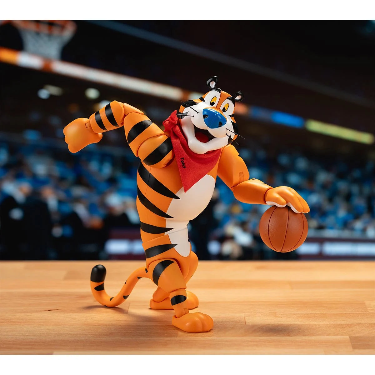 Frosted Flakes Tony the Tiger 6-Inch Action Figure – It’s GRRREAT! by Jada Toys new in box posing with basketball