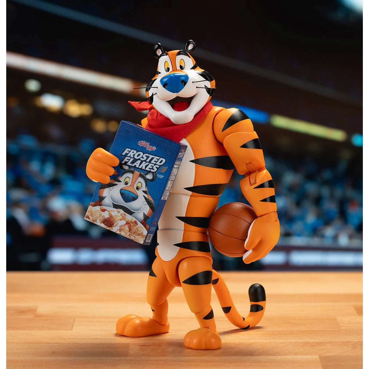 Frosted Flakes Tony the Tiger 6-Inch Action Figure – It’s GRRREAT! by Jada Toys holding cereal box and basketball new in box