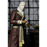 The Invisible Man Kemp House Color Universal Monsters Ultimate Action Figure NECA 7” in brown coat and checkered scarf new in box collectible