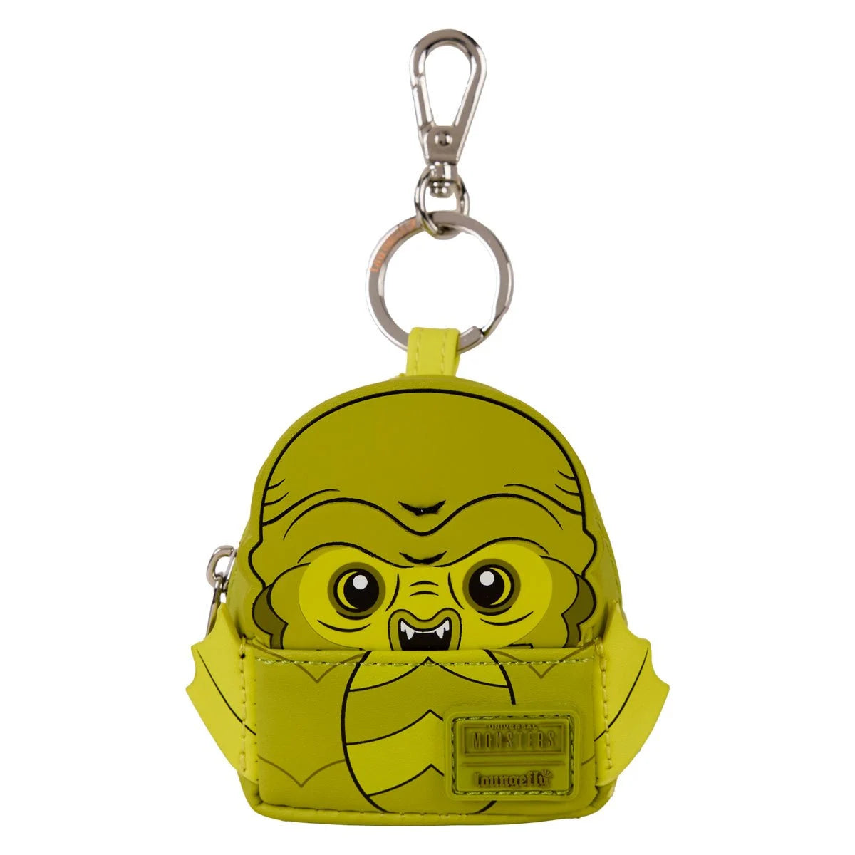 Universal Monsters U-PICK Loungefly Mini-Backpack Mystery Box Bag Charm Key Chain in yellow with monster face design by Loungefly