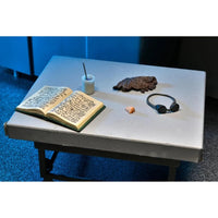 The Invisible Man Universal Monsters Ultimate Action Figure NECA 7” accessories including book, goggles, and ear piece laid out on table
