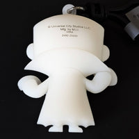 Go Figment Universal Monsters Series 4 white ghost character bag clip showing back with attached keyring on black background