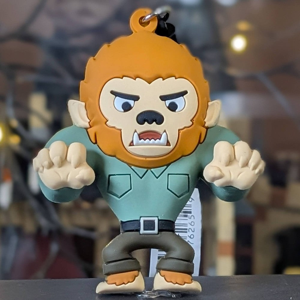 Go Figment Universal Monsters Series 4 3D foam bag clip featuring angry werewolf character with keyring attachment