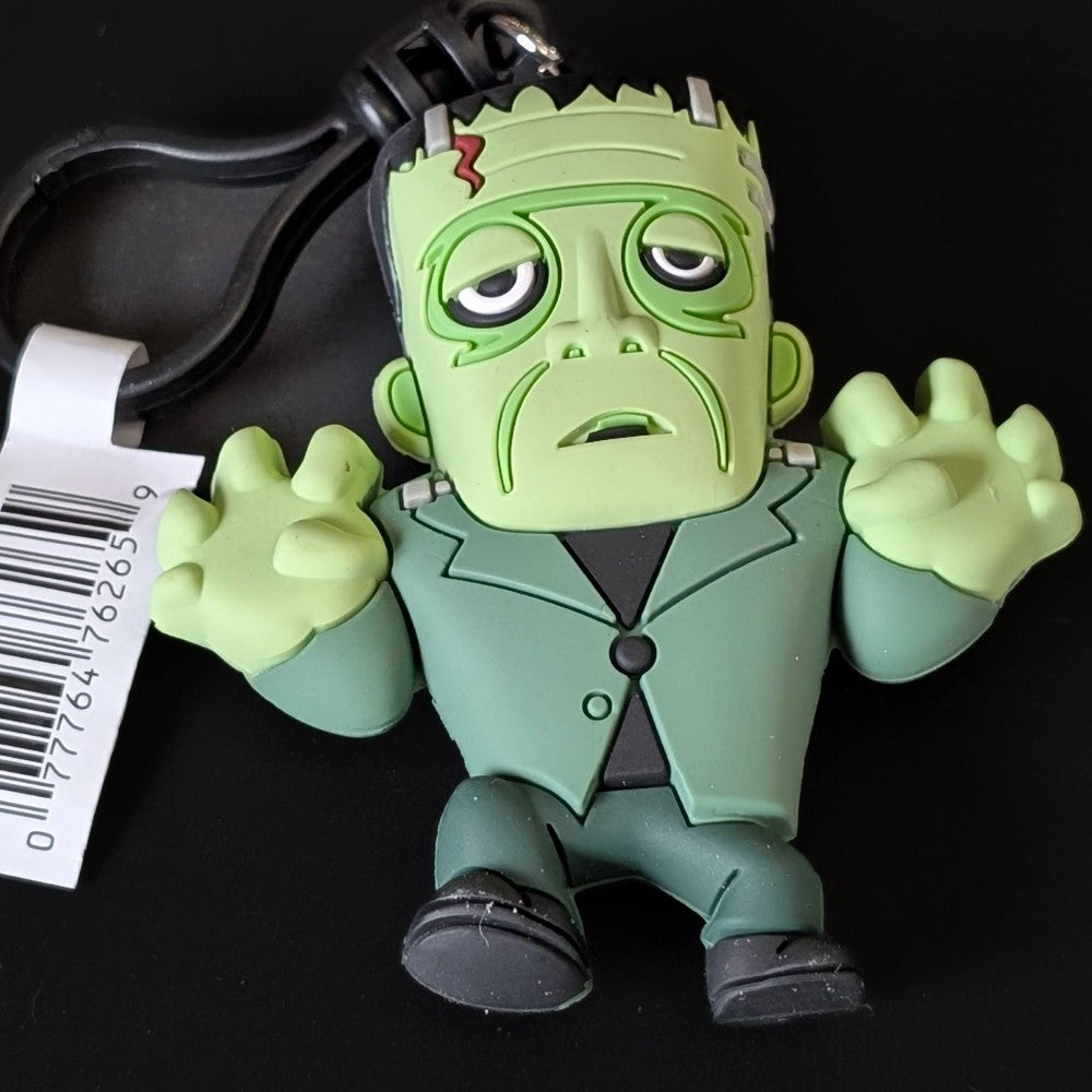 Go Figment Universal Monsters Series 4 3D foam bag clip showing front of green Frankenstein monster with black keyring