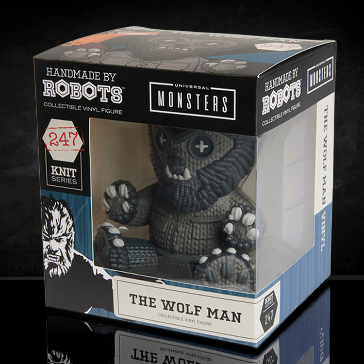Universal Monsters The Wolf Man #247 vinyl figure in knit design packaged in box by Handmade by Robots
