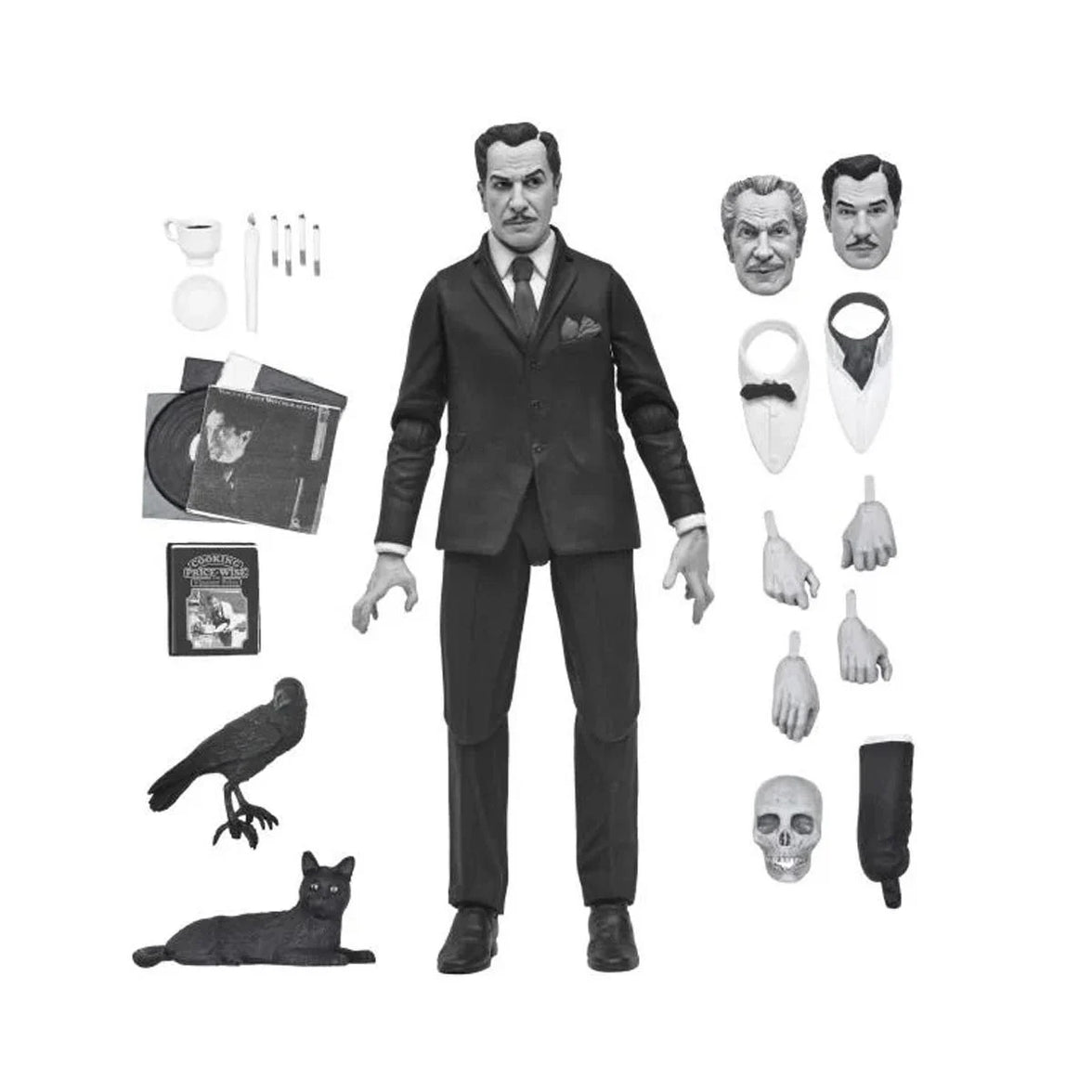 Vincent Price - Ultimate Silver Screen Edition B&W NECA 7-Inch Action Figure new in box with multiple faceplates and accessories by Neca