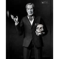 Vincent Price - Ultimate Silver Screen Edition B&W NECA 7-Inch Action Figure holding skull in black suit new in box