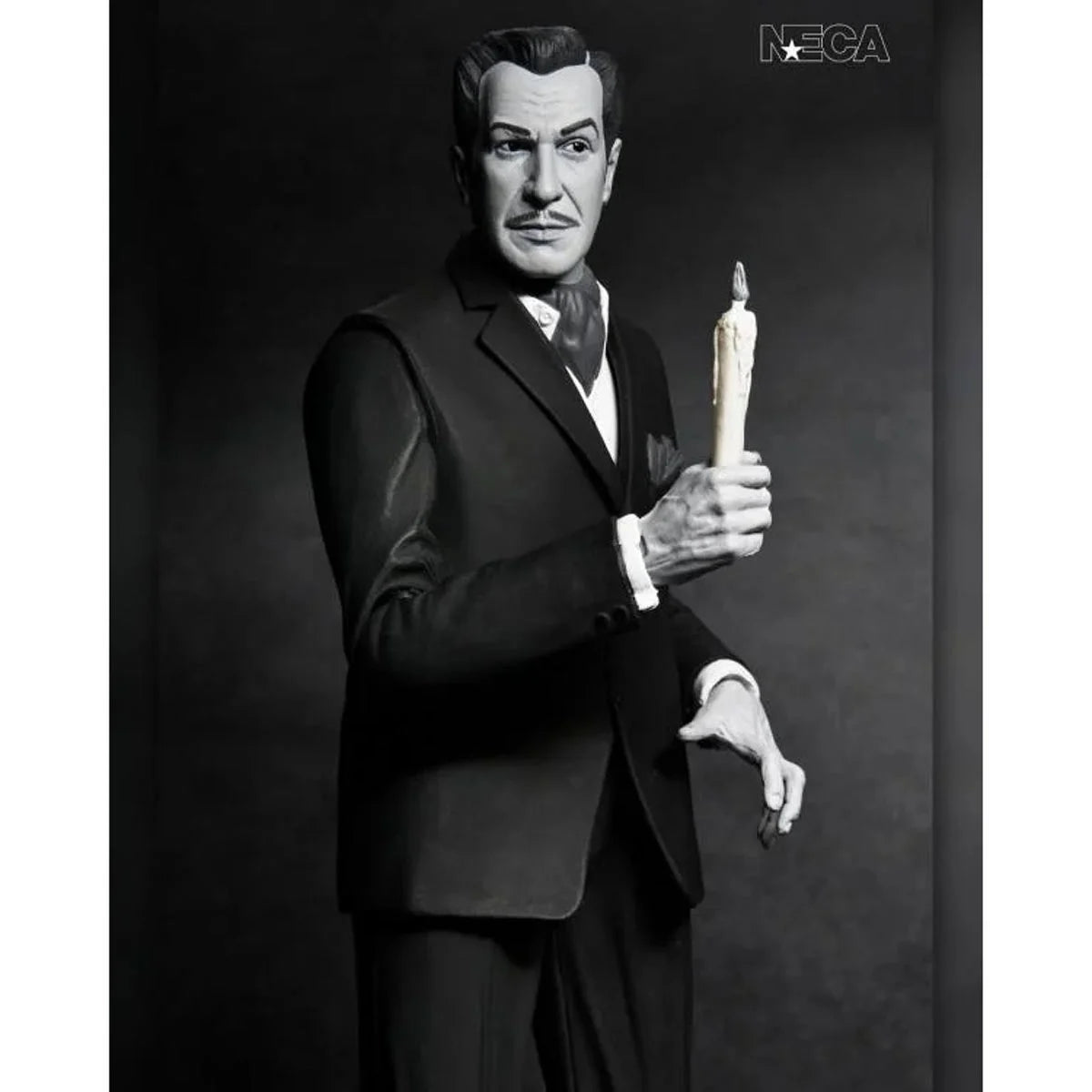 Vincent Price - Ultimate Silver Screen Edition B&W NECA 7-Inch Action Figure holding candle, new in box collectible by Neca