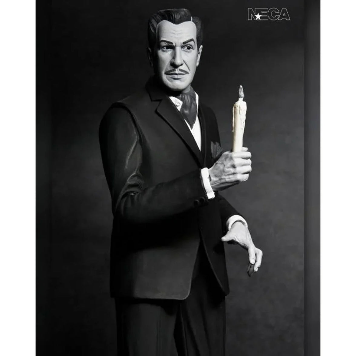 Vincent Price - Ultimate Silver Screen Edition B&W NECA 7-Inch Action Figure holding candle, new in box collectible by Neca