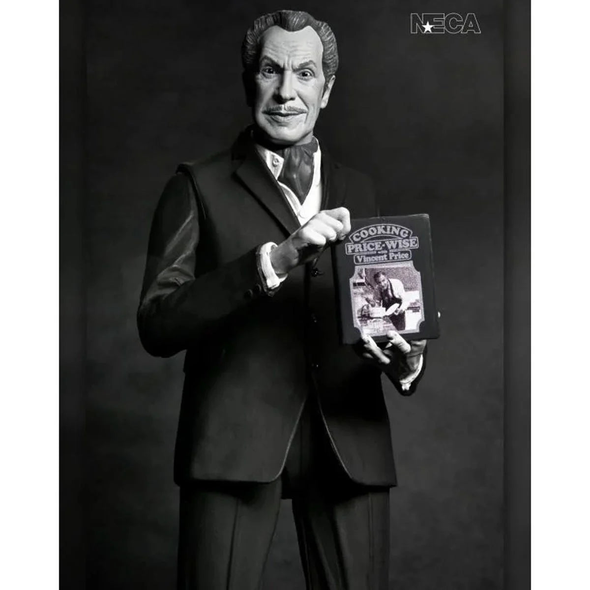 Vincent Price - Ultimate Silver Screen Edition B&W NECA 7-Inch Action Figure holding book new in box collectible