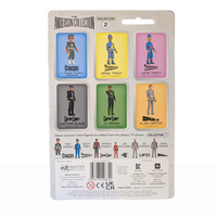 The Virgil Tracy 3.75" Thunderbirds 1:18 Scale Master Replica Retro Action Figure packaging back with character cards from The Anderson Collection.