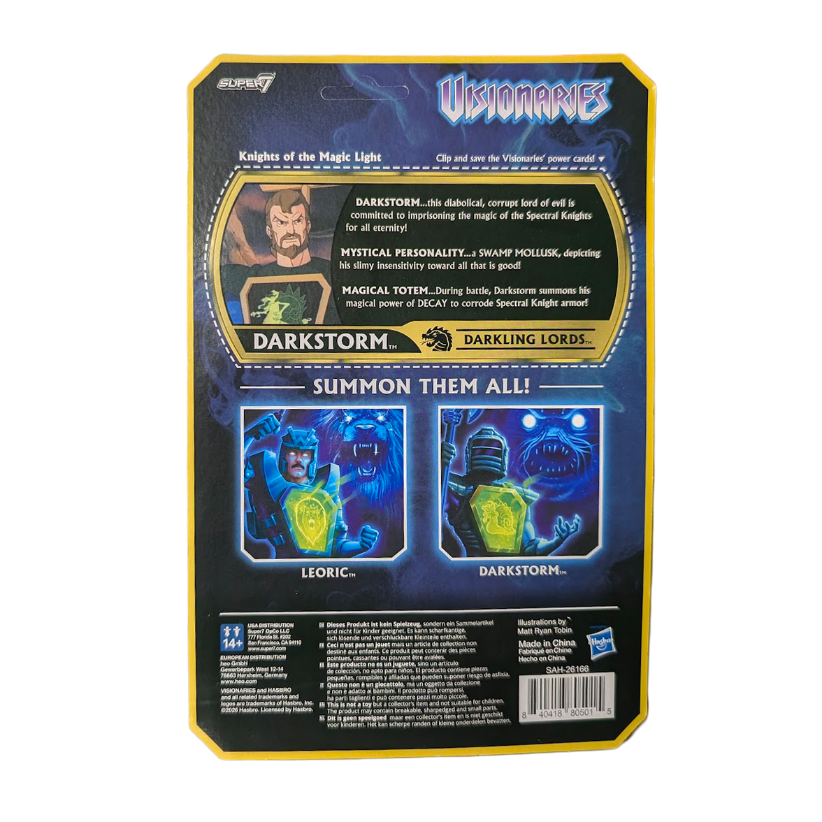 Darkstorm Visionaries 3.75-Inch Action Figure ReAction+ Super7 back packaging with character details and artwork