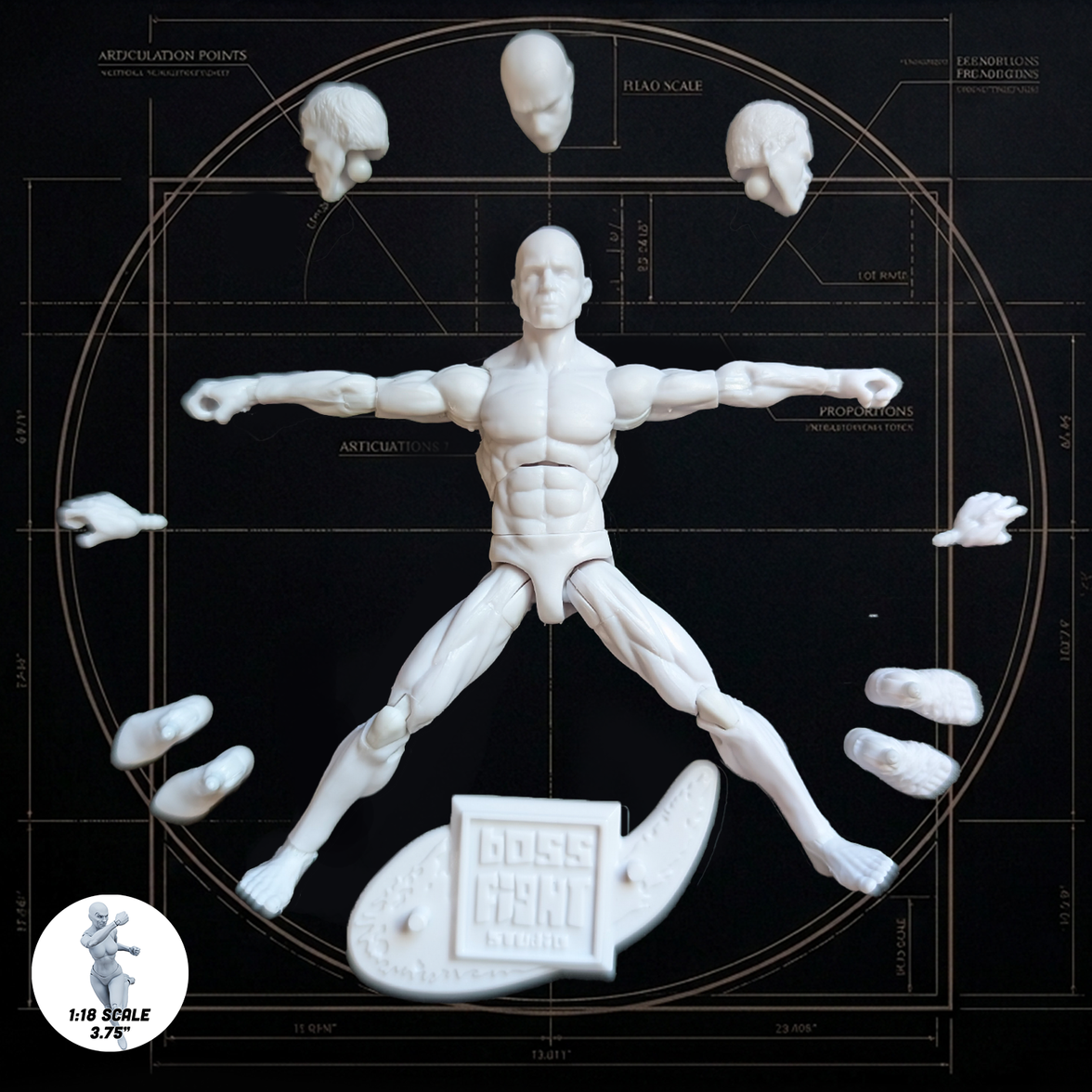 Vitruvian H.A.C.K.S. Character Blanks Cloud White Male 1:18 Scale Action Figure new in box by Boss Fight Studio Llc