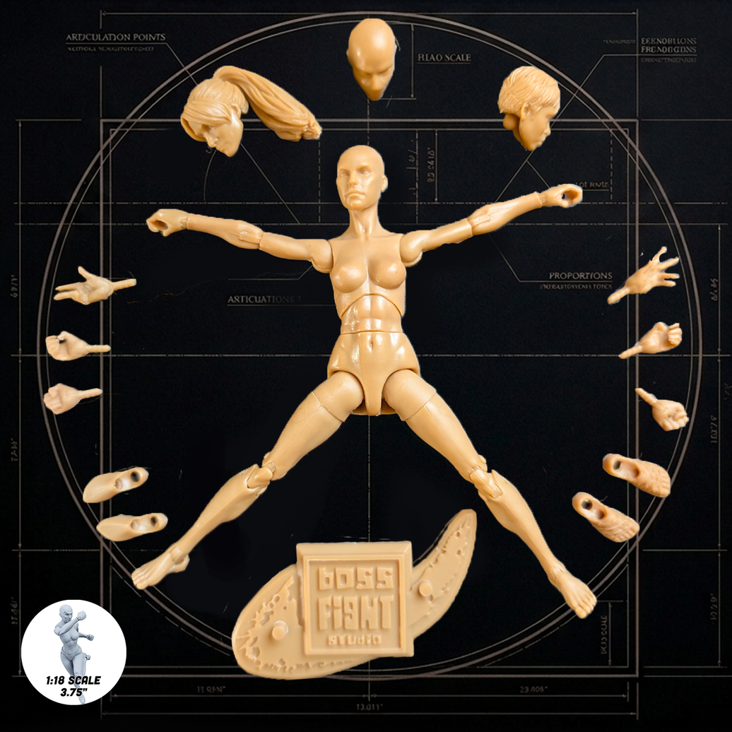 Vitruvian H.A.C.K.S. Character Blanks Light Fawn Female 1:18 Scale Action Figure by Boss Fight Studio Llc new in box