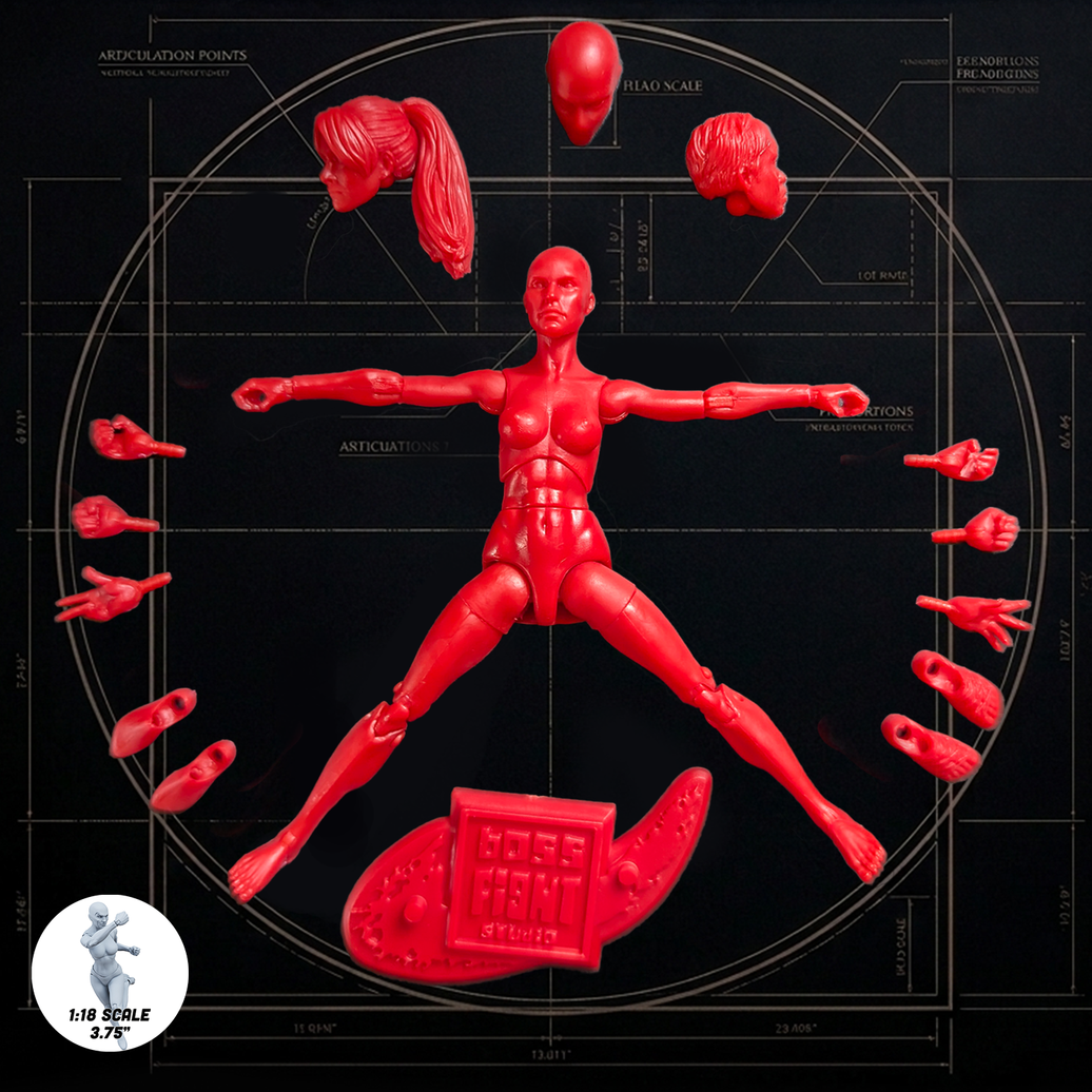 Vitruvian H.A.C.K.S. Superhero Red Blanks Female Action Figure – 1/18 Scale Collectible by Boss Fight Studio Llc new in box