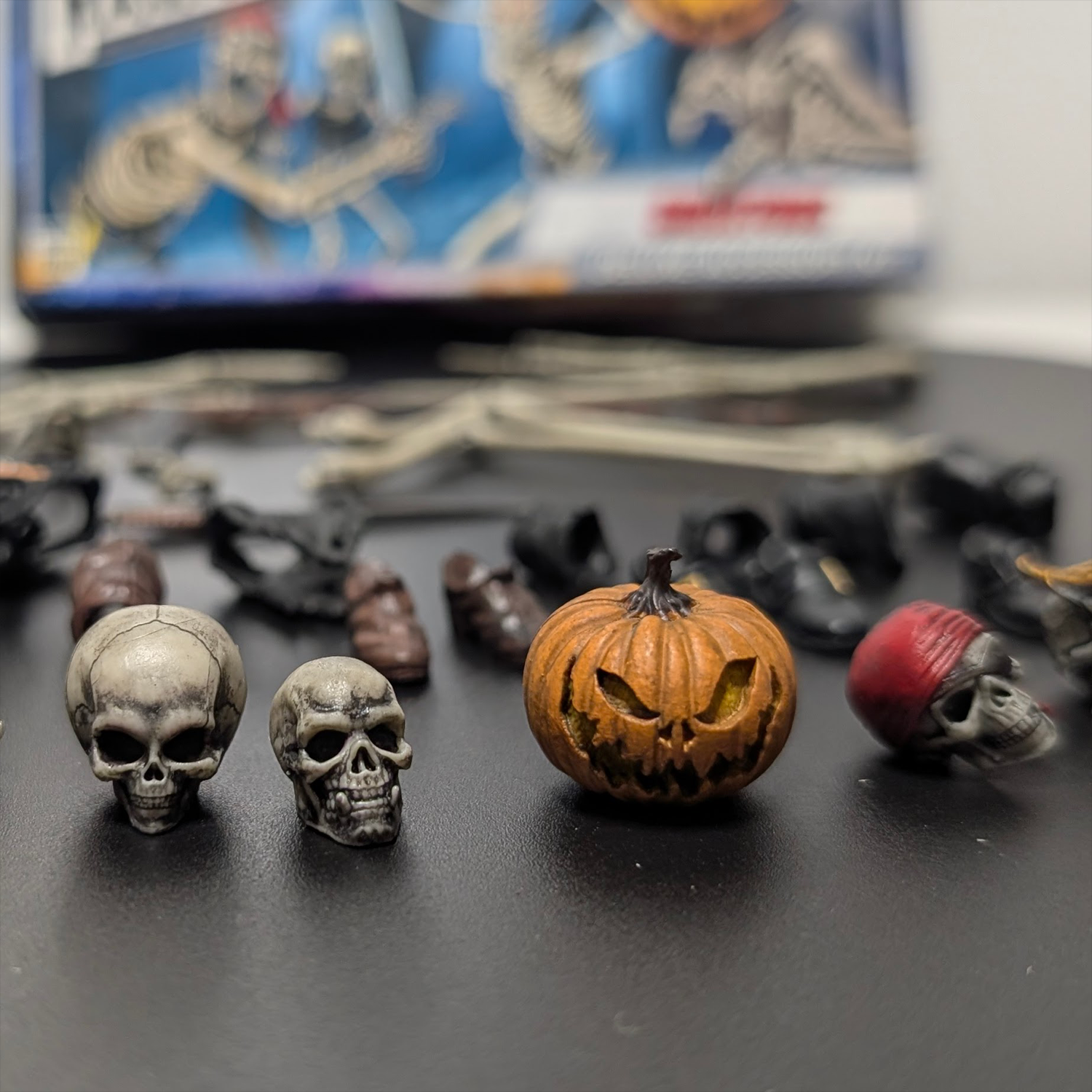 Vitruvian H.A.C.K.S. Deluxe Character Builder Kit: Skeletons Premium Accessory Set with Halloween-themed skulls and pumpkin by Boss Fight Studio Llc