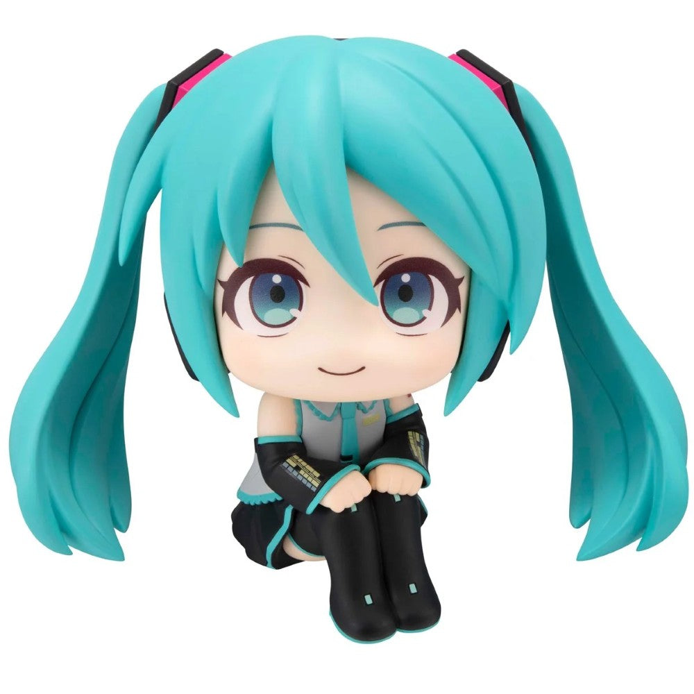 Hatsune Miku Look Up Series Statue MegaHouse Vocaloid Figure featuring seated pose with turquoise hair new in box collectible