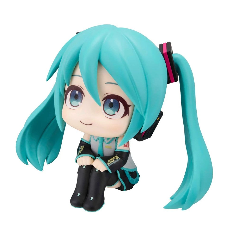 Hatsune Miku Look Up Series Statue MegaHouse Vocaloid Figure with turquoise hair in chibi seated pose new in box