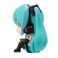 Hatsune Miku Look Up Series Statue MegaHouse Vocaloid Figure featuring chibi style with turquoise hair and detailed outfit new in box