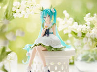 Hatsune Miku Flower Fairy Lily of the Valley Noodle Stopper Figure FuRyu by Banpresto with blue hair and floral dress