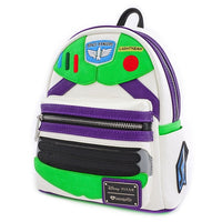 Buzz Lightyear Toy Story Loungefly Character Mini Backpack New with Tags featuring Space Ranger badge and green, purple accents