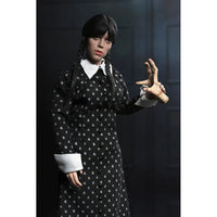 Wednesday Addams Classic Dress 8-Inch Clothed Action Figure NECA in black patterned dress with braids new in box collectible