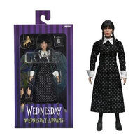 Wednesday Addams Classic Dress 8-Inch Clothed Action Figure NECA with braided hair and extra hands new in box collectible