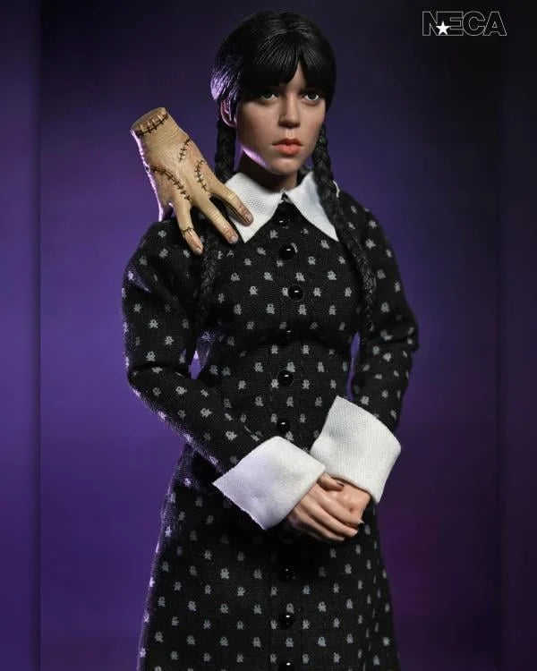 Wednesday Addams Classic Dress 8-Inch Clothed Action Figure NECA with braided hair and detailed outfit new in box collectible
