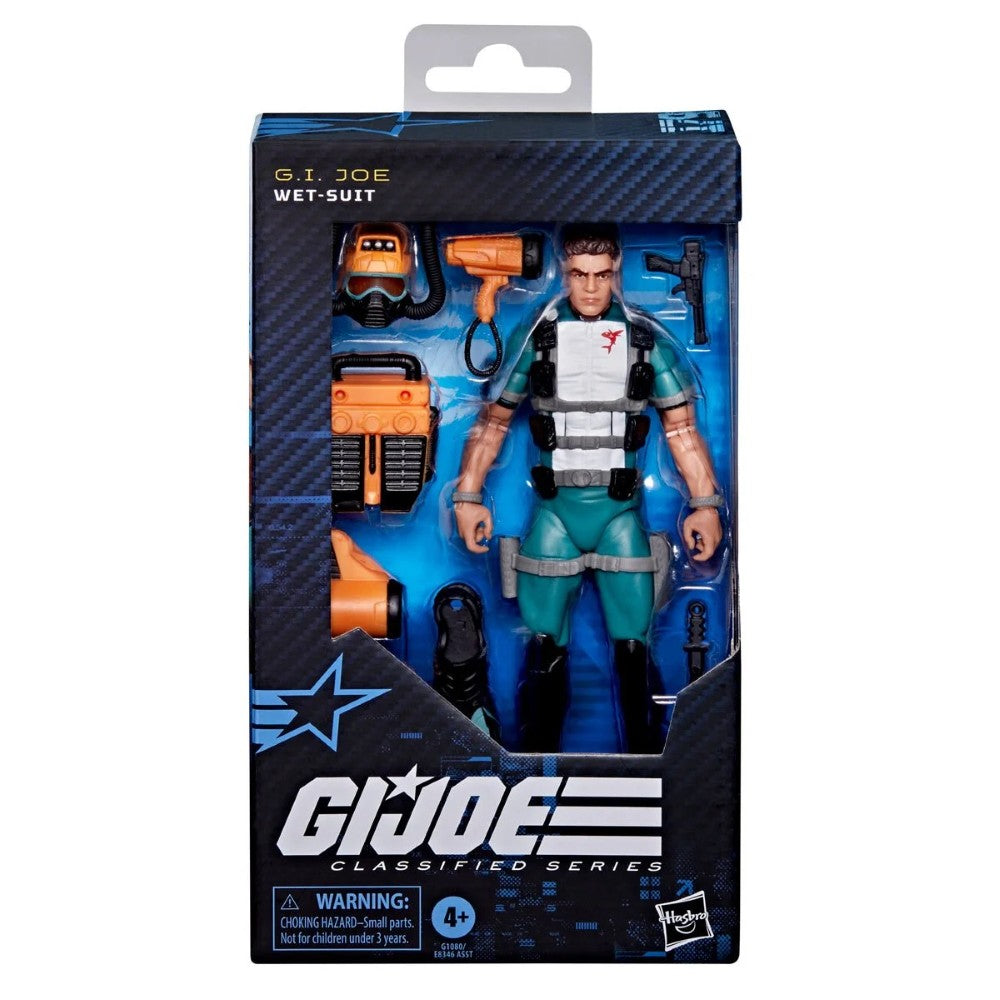 Hasbro G.I. Joe Classified Series 6-inch Wet-Suit figure with tactical scuba gear and weapons in window box packaging