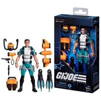 Hasbro G.I. Joe Classified Series 6-inch Wet-Suit figure with scuba gear and accessories in collectible window box packaging