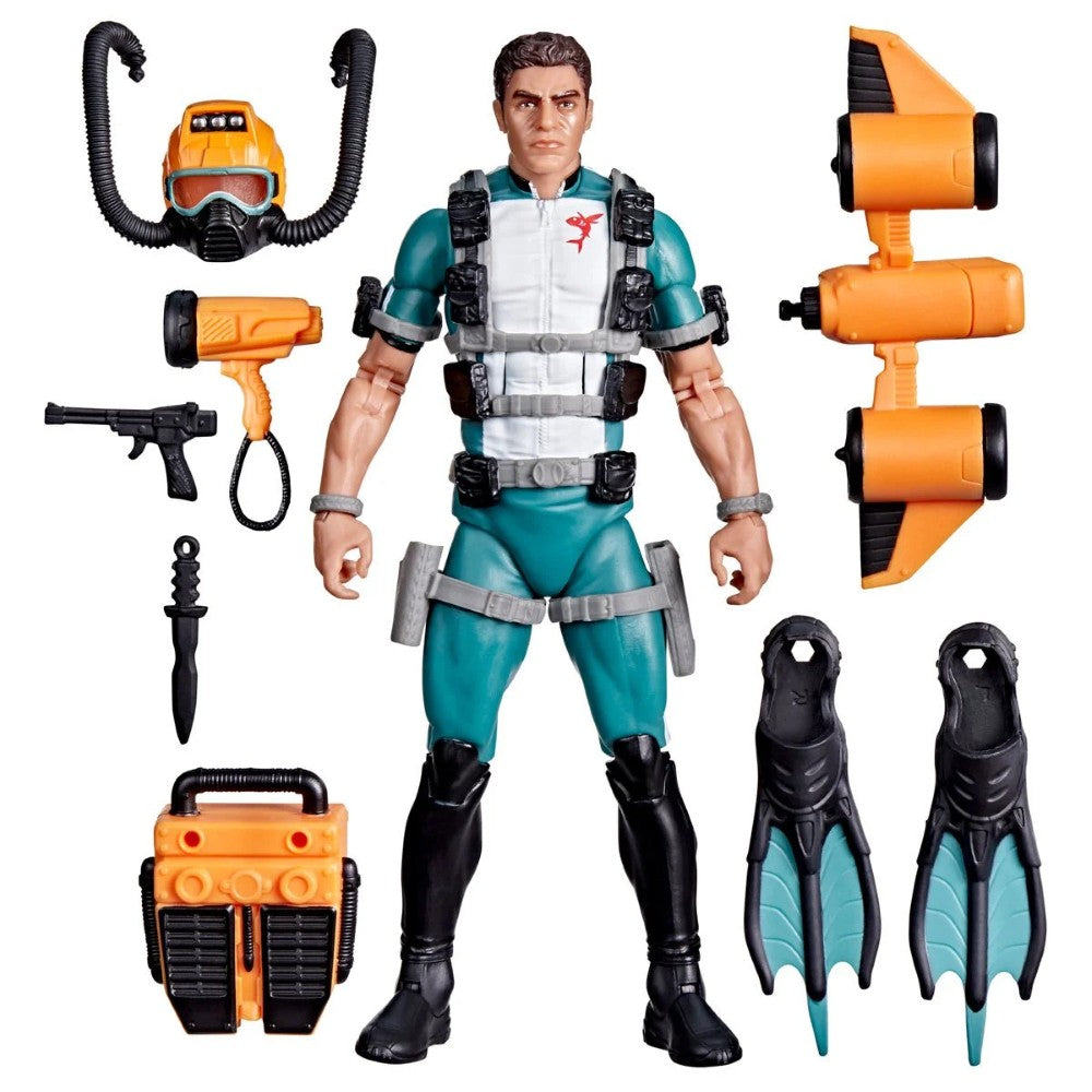 Hasbro G.I. Joe Classified Series 6-inch Wet-Suit figure with diving gear including mask, fins, and underwater propulsion pack