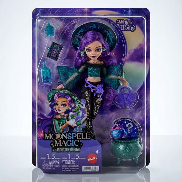Willow Thorne Doll - Moonspell Magic by Monster High 10.5 Inces by Mattel in detailed witch costume with accessories