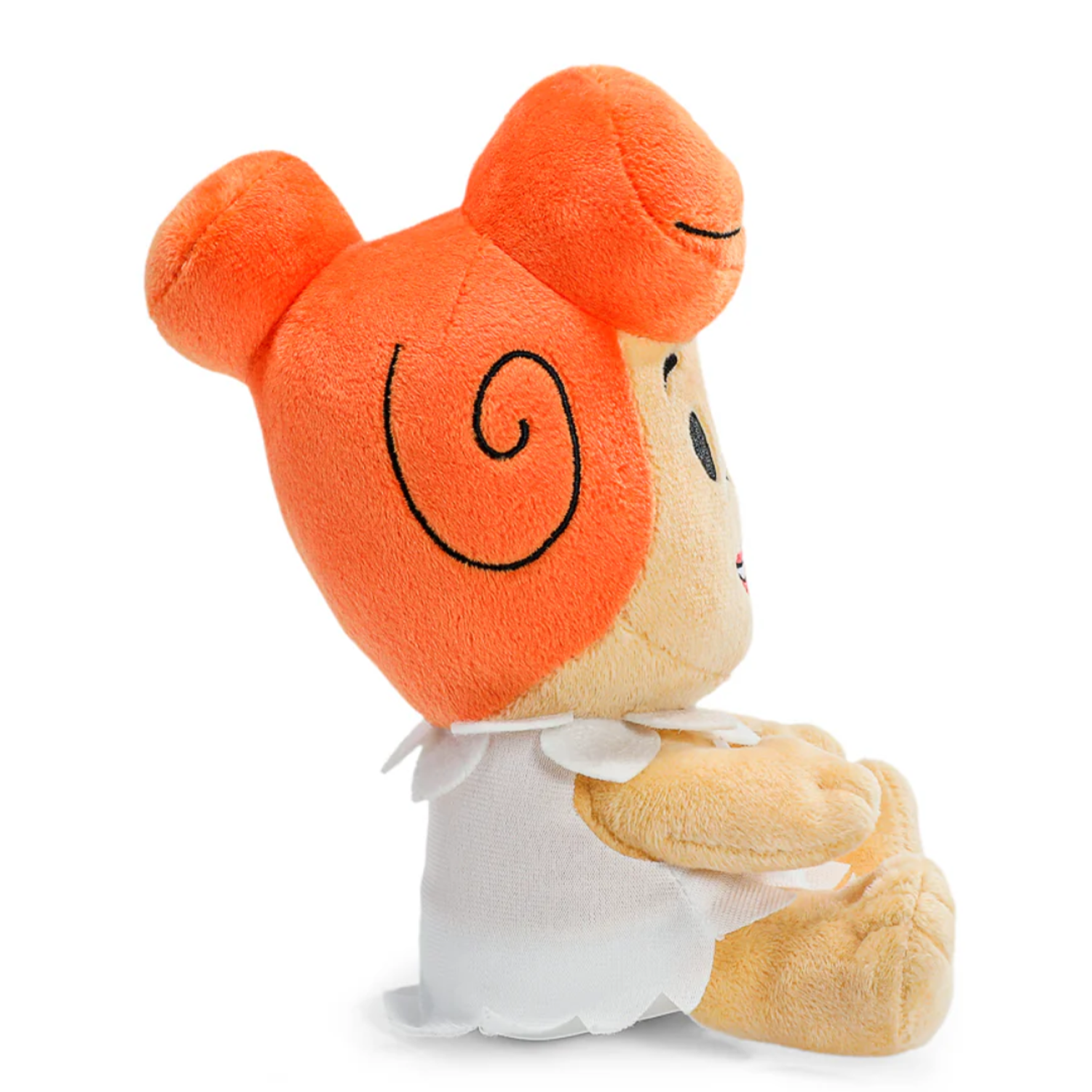 Authentic Wilma Flintstone Phunny Plush: Premium 7.5-Inch Hanna-Barbera Collectible by Kidrobot sitting with orange hair swirls and white dress