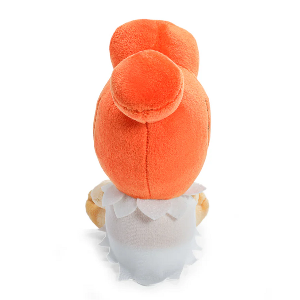 Authentic Wilma Flintstone Phunny Plush: Premium 7.5-Inch Hanna-Barbera Collectible by Kidrobot, rear view with orange hair bun and white dress