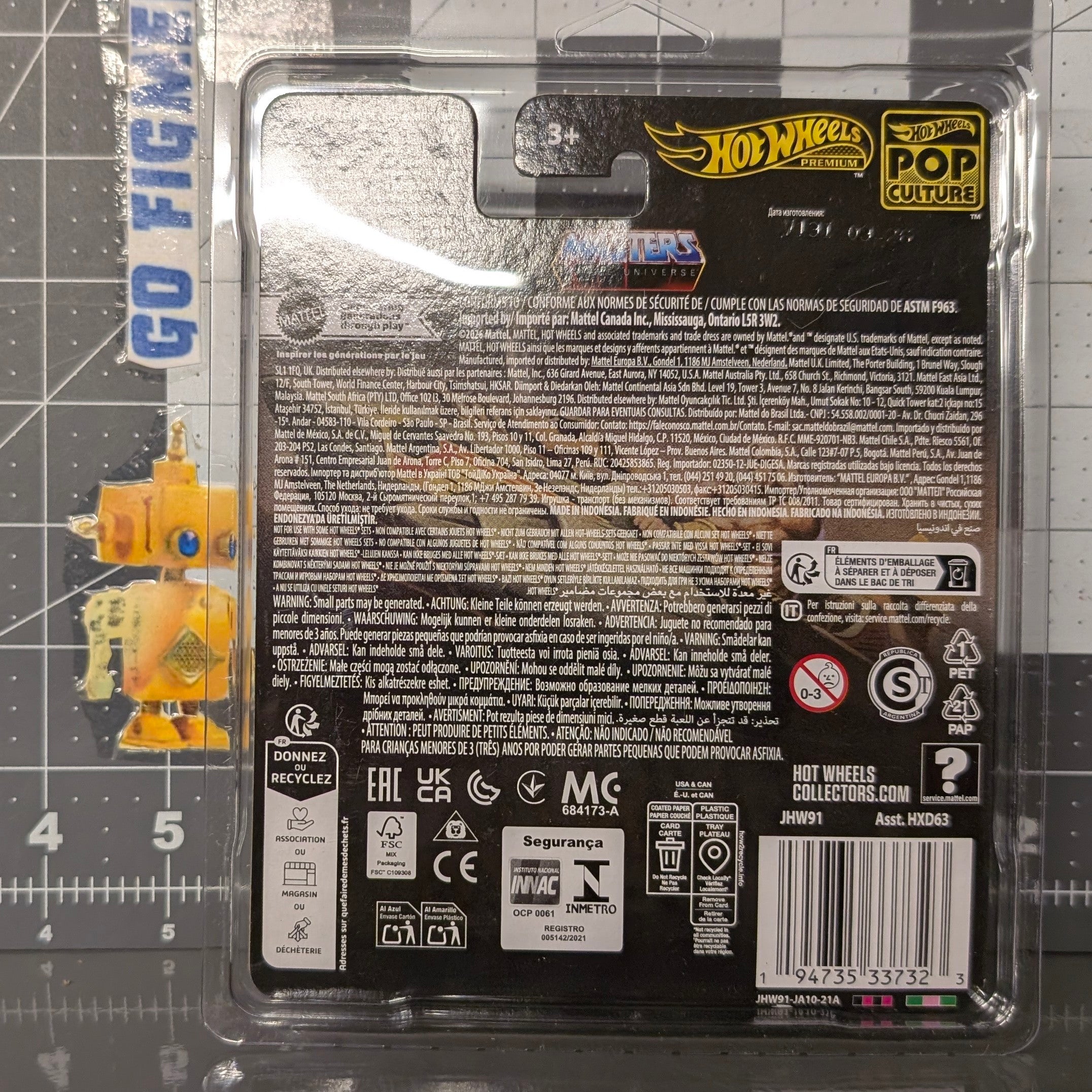 He-Man Masters of the Universe Wind Raider 1:64 Scale Hot Wheels Premium Pop Culture Diecast Car by Mattel in unopened collectible packaging