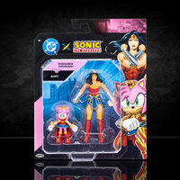 DC x Sonic the Hedgehog Amy as Wonder Woman & Wonder Woman 2-Pack Action Figures - Heroic Collectibles by Jakks Pacific new in box