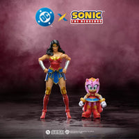 DC x Sonic the Hedgehog Amy as Wonder Woman & Wonder Woman 2-Pack Action Figures - Heroic Crossover Collectibles by Jakks Pacific