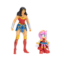DC x Sonic the Hedgehog Amy as Wonder Woman & Wonder Woman 2-Pack Action Figures new in box by Jakks Pacific