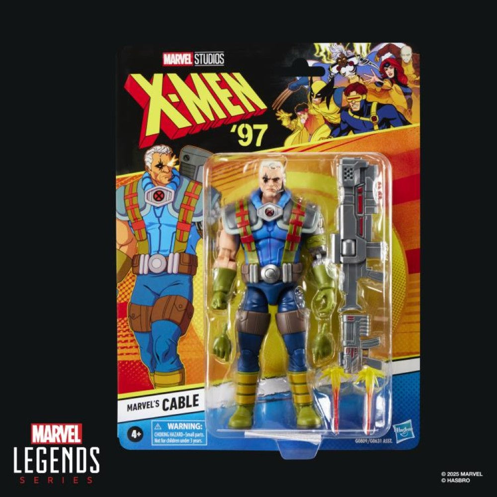 Marvel Legends 6-inch Cable action figure from X-Men 97 by Hasbro with accessories in original packaging