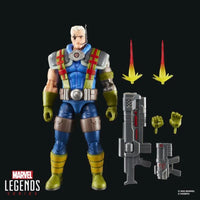 Marvel Legends 6-inch Hasbro Cable X-Men 97 action figure with weapons, blast effects, and interchangeable hands on black background