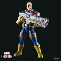 6-inch Hasbro Marvel Legends Cable action figure from X-Men 97 series holding large futuristic gun on black background