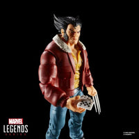 Marvel Legends 6-inch Logan X-Men 97 action figure by Hasbro with cards and claws on black background