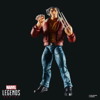 Marvel Legends 6-inch Logan action figure from X-Men 97 series by Hasbro holding cards with claws extended