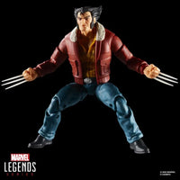 Marvel Legends 6-inch Hasbro Logan X-Men 97 action figure in red jacket with claws extended on black background